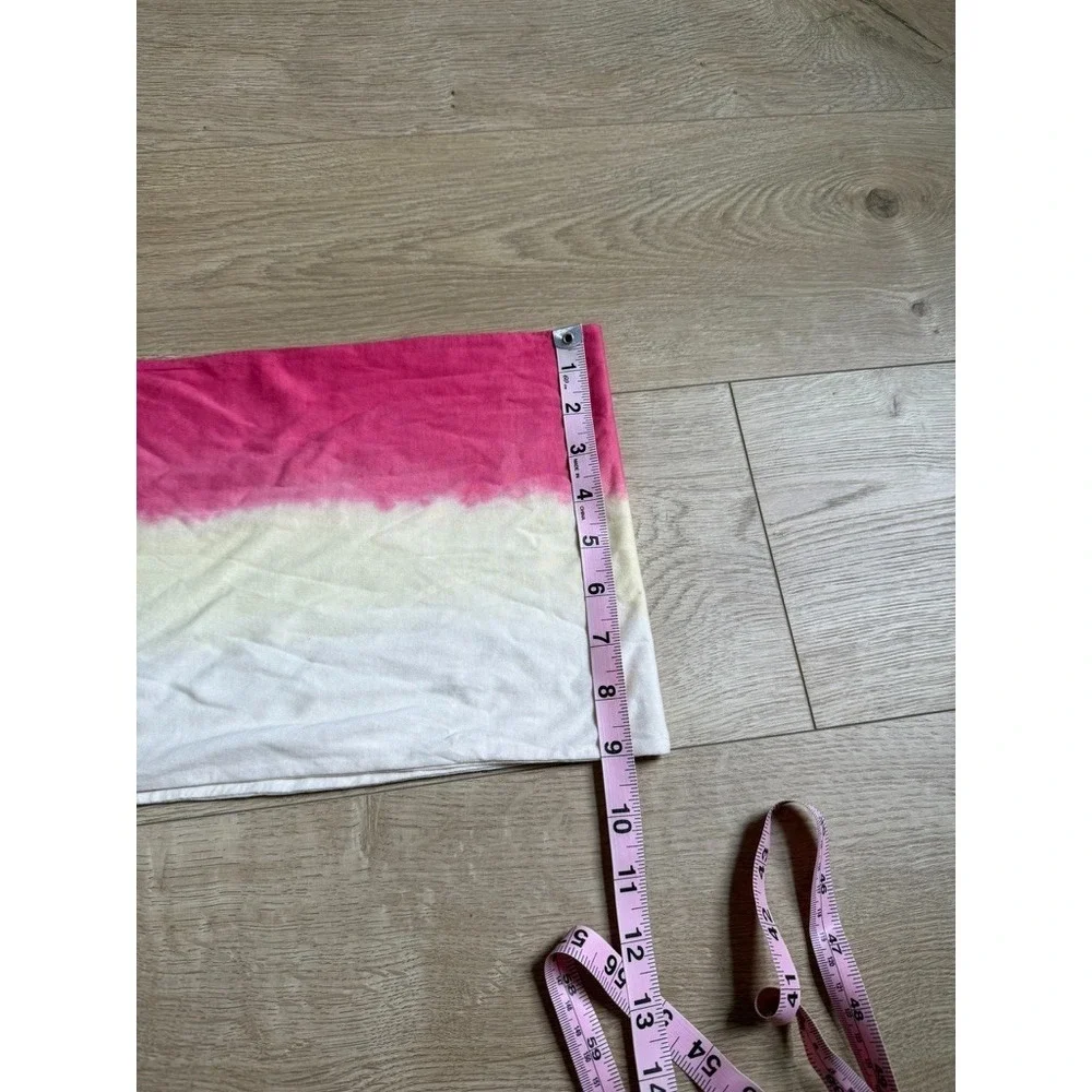 EUC Womens Pure Jill‎ circle ombre scarf pink yellow 100% pima cotton coastal